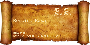 Romsics Réka névjegykártya