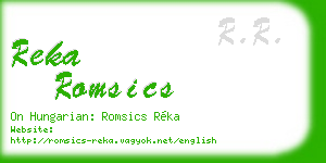 reka romsics business card