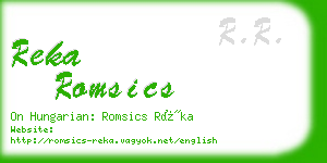reka romsics business card